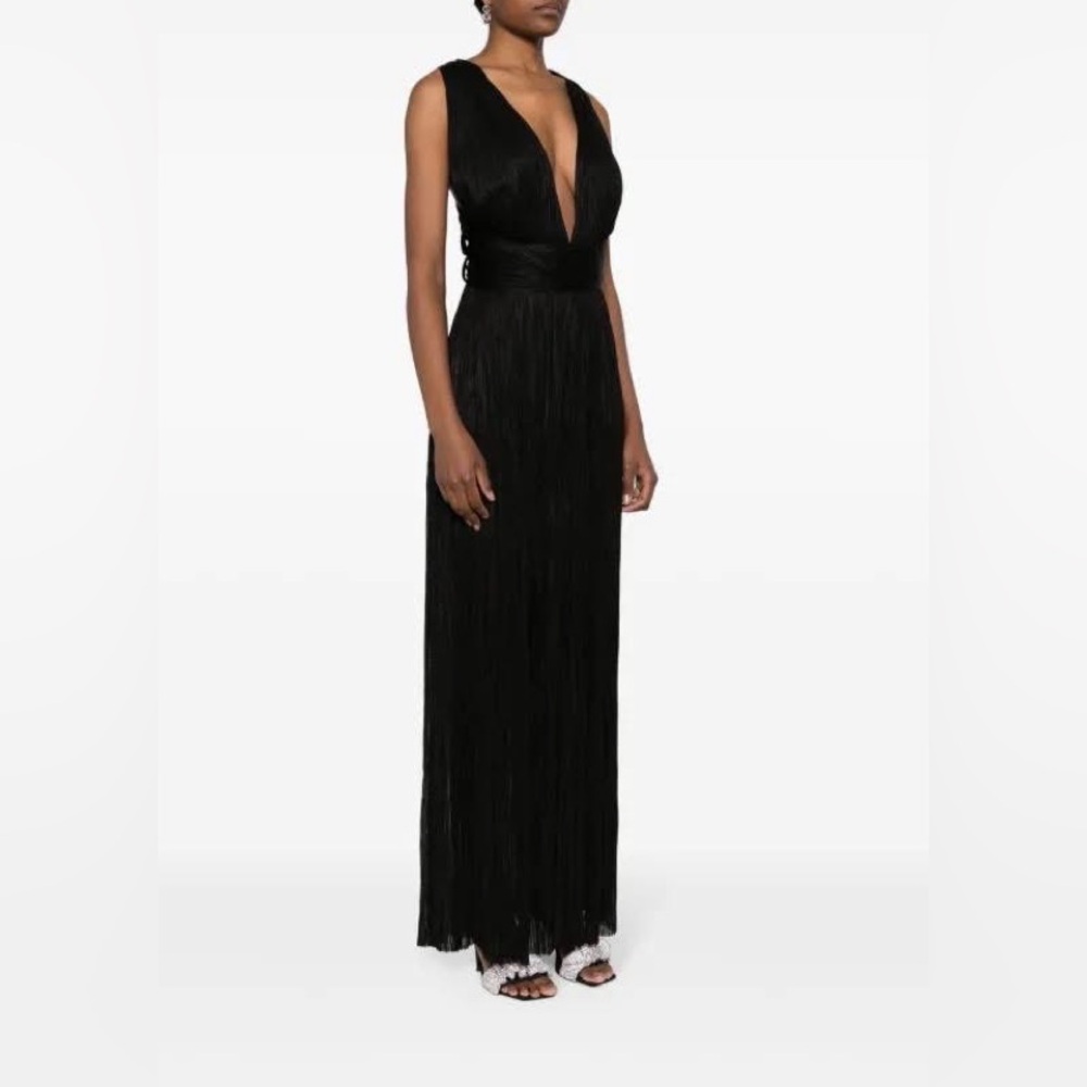 Maria Lucia Hohan Kim black silk gown dress NWOT 8 - Picture 2 of 14
